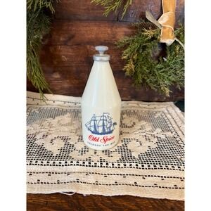 Vintage Old Spice After Shave Shulton Milk Glass Bottle 2.375 oz Ship Logo 6082M